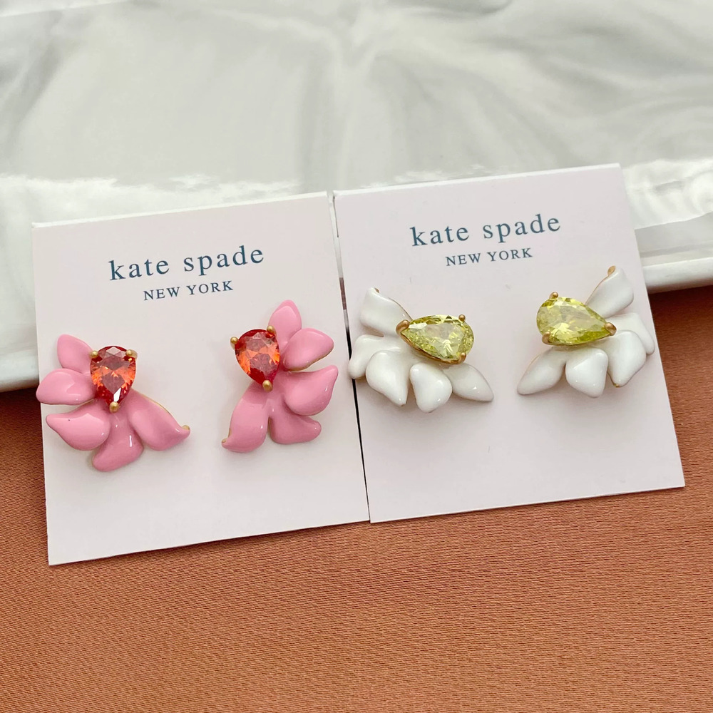 Kate SPADE Rustic Enamel Flower Stud Earrings Metal